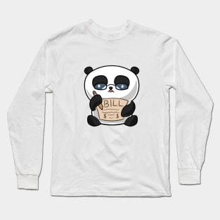 Kawaii panda paying the bills Long Sleeve T-Shirt